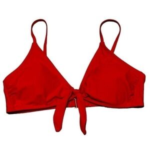 Kona Sol - Red Bikini Top size XL knot front and hook back closure triangle
